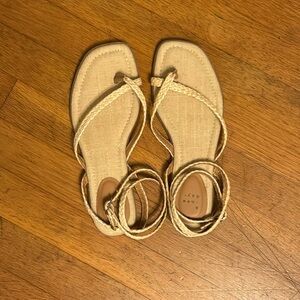 A New Day Luisa anklet strap thong sandal. Beige